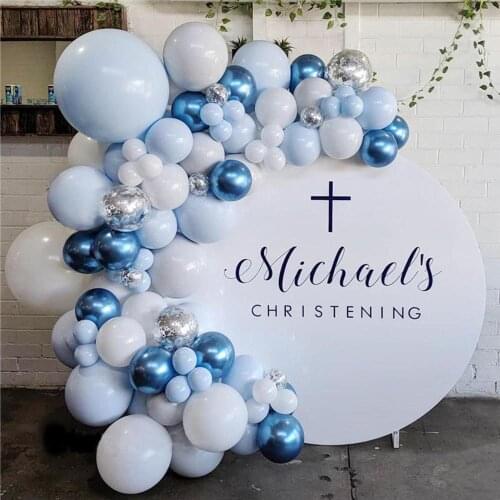 Macaron Blue White Pastel Balloon Garland Arch Kit Confetti Balloons Wedding Birthday Baby Shower Party Decoration Ballons