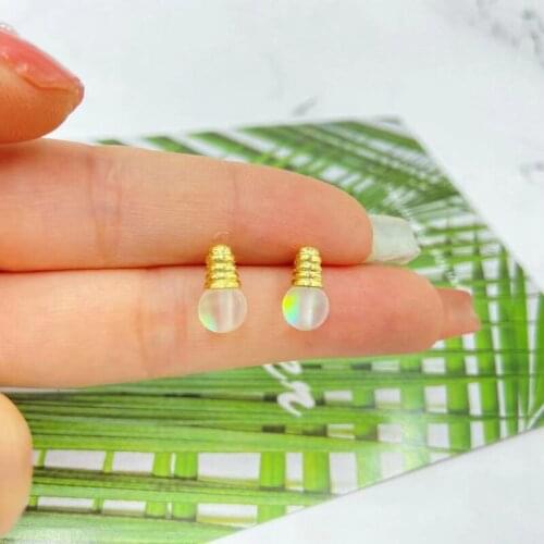 HOT Korea Simulation Fashion Light Bulb Small Earrings Small Fresh Cartoon Creative Earring Earrings Cute Girl