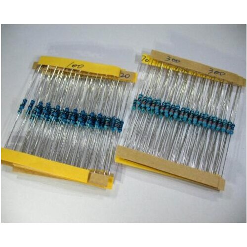 1000pcs/lot 1/4W 0.25W Metal Film Resistor 1% 1.8K/2.2K/3.3K/4.7K/5.1K/6.8K 1K8 2K2 3K3 4K7 5K1 6K8 ohm