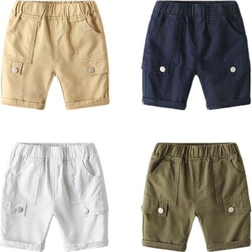 Fashion Baby Boys Clothes 2021 Summer New Kids Shorts Cool Boy Short Style Pants Pure Cotton Soft Elastic Waist Half Trousers