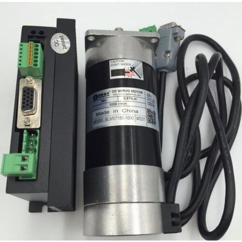 180W DC Brushless Servo Motor Drive Kit 0.57Nm 36V + ACS606 Servo Driver DC18-60V + Cable Leadshine Set BLM57180-1000+ACS606