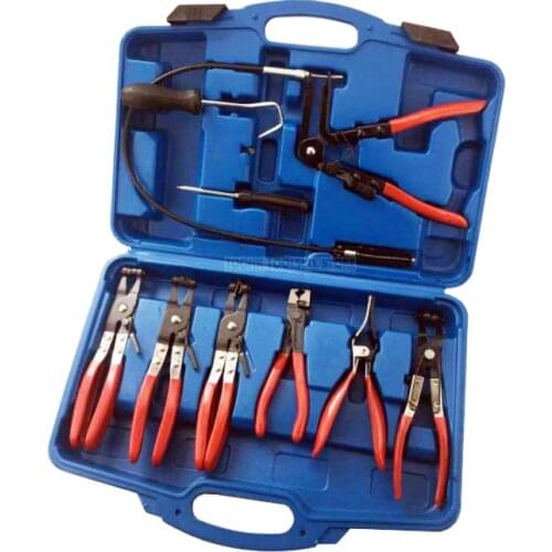 9pcs Hose Clamp Plier Set Automotive Tools Pliers Kit Auto Workshop Hand Tool Flexible Long Reach Wire Plier Garage Car Repair