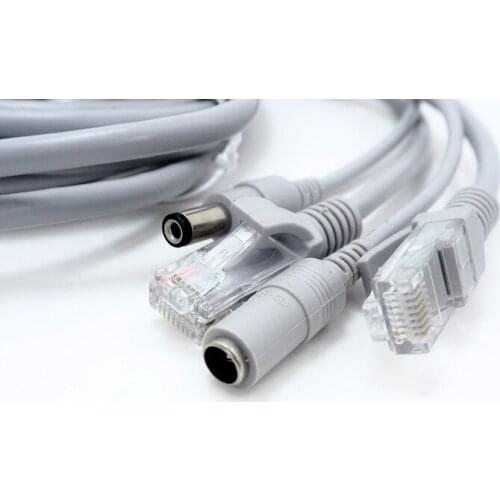 NC-5M Two-in-One Cable RJ45 + DC Power CAT5/CAT-5e CCTV Network Cable Lan Cable For IP camera / NVR System