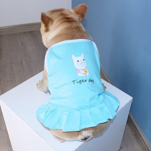 Tiger Dog New Summer Dress For Dog Pets Dog Clothes Small Medium Corgi Teddy French Bulldog Pet Clothing Pure Cotton Sling Dress