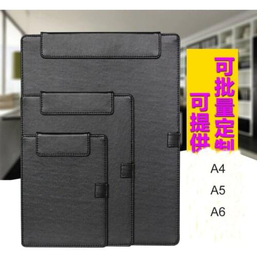 A4 a5 a6 PU leather hotel restaurant menu clipboard folder with clip desk set office stationery organizer cash bill folder 1098
