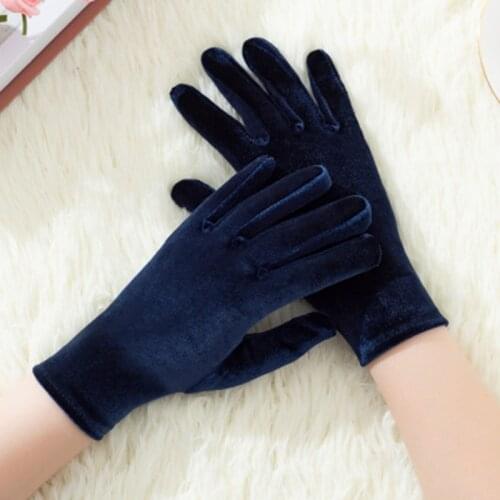 Fashion Show Elastic Flannel Driving Mittens Womens Gold Velvet Thin Winter Warm Outdoor Sports Fitness Cycling Gloves L18