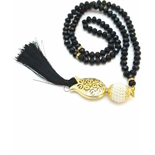 Sina Gift Crystal Rosary pure Tulip İmameli Black