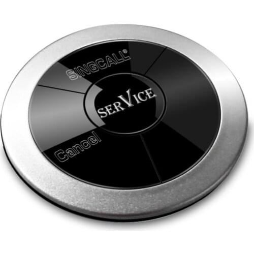 SINGCALL Calling System with Service and Cancel Keys for Coffee Shop, Wireless Restaurant Waterproof Pager APE320 Silver