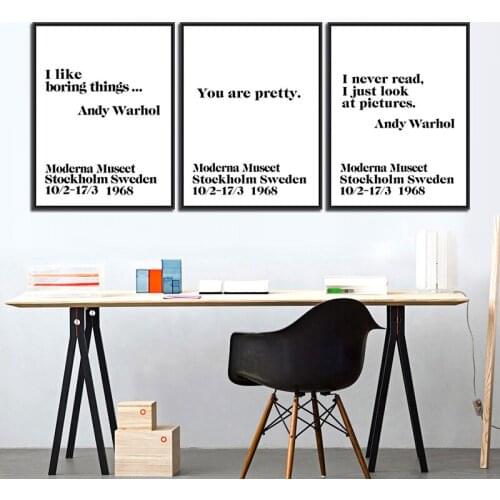 Modern Nordic Canvas Painting Wall Typography Art Print Poster Wall Picture Canvas Painting Andy Warhol Life Home Decor Art
