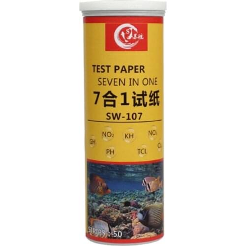 Aquarium Test Strip 50 Strips Pack Fish Tank Testing Kit for Freshwater Saltwater Pond Easy to Read Water Testing Guide