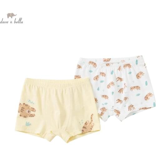DBX18682 dave bella baby boys fashion 2 pieces one set cotton casual cartoon print kids boy panties