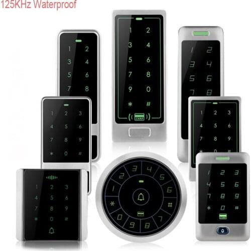 RFID IP65 Waterproof Access Control Touch Metal Keypad Standalone 125KHz Card Reader For Door Access Control System 8000 Users