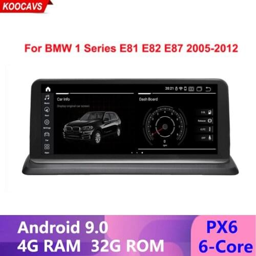 10.25" PX6 Android 9.0 6core Car Screen For BMW E81 E82 E87 E88 GPS Navi Stereo WIFI 4G+32G RAM Google BT SWC Idrive