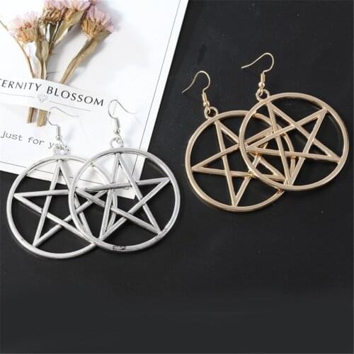 2pcs Boho Earring Five Pointed Star Ear Hoop Ear Jewelry Valentines Day Gift