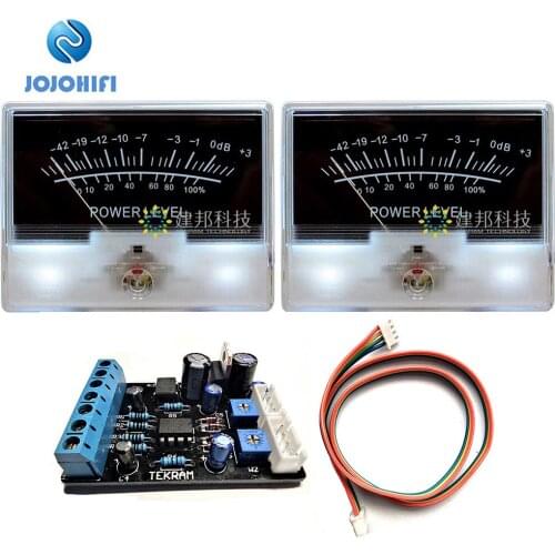 2pcs TN-90 TN90 High Precision VU Meters+1pcs Driver Board Table DB Level Power Amp Pre Sound Card Audio Decibel Strap Backlight
