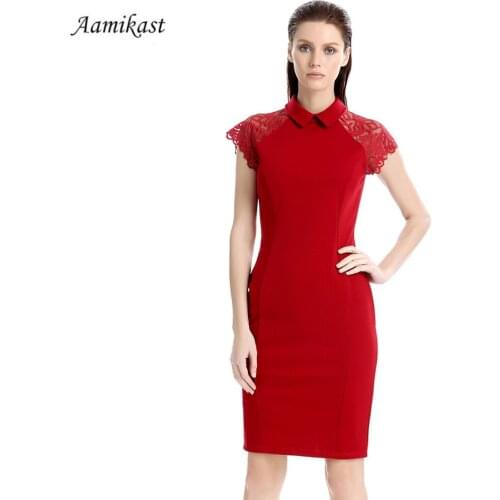 2021 Women Lace Dresses Mandarin Sleeve Hat Eleagant Vintage Pencil Party Cocktail Wear To Work Business Dresses Robe