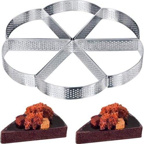 3/6pcs Mini Cake Tart Fan-shaped Ring Stainless Steel Mousse Pancake Pastry Baking Mold DIY Non-stick Fruit Cream Pie Circle