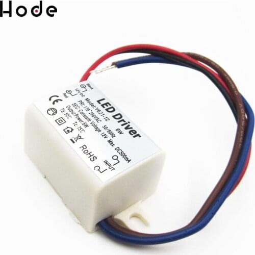6W Watt Power LED Fahren Constant Current AC170V-260V 50-60Hz 500mA DC 12V