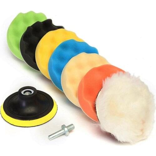 8Pcs 150mm Gross Polishing Buffing Pad Kit For Car Polishing With Drill Adapter 6 inch Polisher Pads Buffing Adhesive Backer Pad