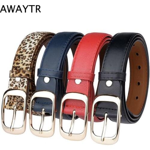 AWAYTR Fashion Ladies Belt Casual Wild Alloy Buckle Belt For Jeans Women Men PU Decorative Belt Designer Brand Luxury Waistband