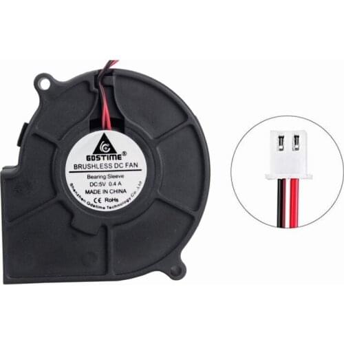 Gdstime 5 pcs/lot 75mm x 30mm 7530 2Pin DC 5V Brushless Blower Cooling Fan for Computer PC Case System