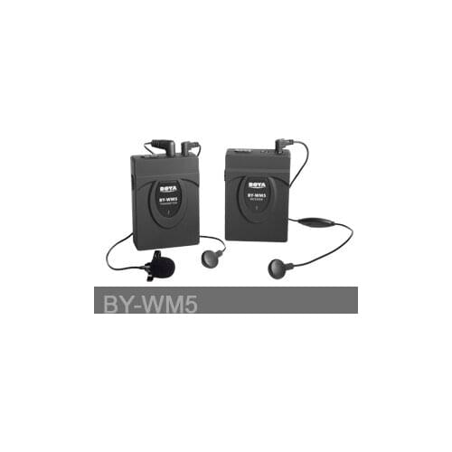 BOYA Wireless Lavalier Lapel Microphone BY-WM5 Portable Transmitter Set Microphones For DSLR Camera Camcorder Audio Recorder Mic