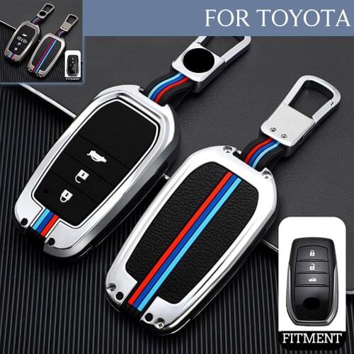 Zinc Alloy Remote Start Car Key Case Cover Protector Holder Accessories For Toyota CHR Rav4 Auris Avensis Prius Camry Corolla