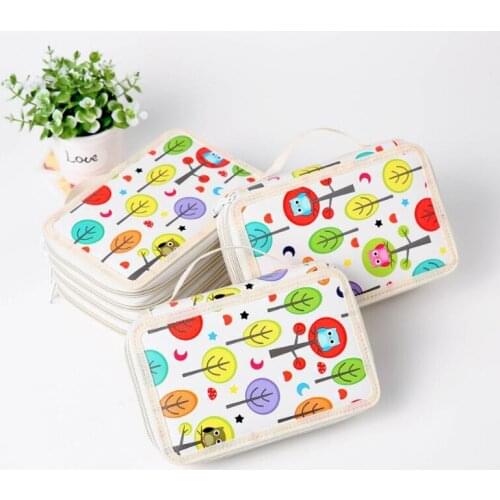 32/52/72 Holes Pencil Case Owl Material Escolar Kalem Kutusu School Supplies Estuche Estojo Escolar Menina Pencilcase Box Etui