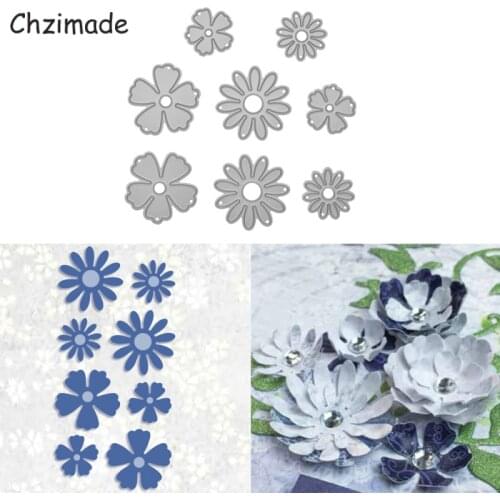 Chzimade Flower Set Metal Cutting Dies Scrapbooking For Paper Cards Making Diy Die Cutter Crafts Home Decoration