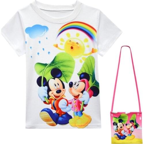 Disney Childrens Game Style Boys Girls Cotton Short-sleeve T-shirt Clothing Kids Mickey Mouse Pattern t shirt Tops