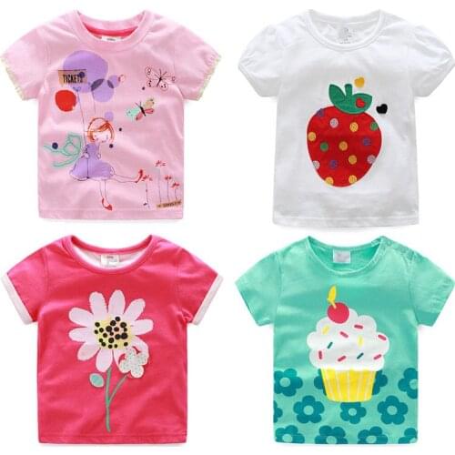 ChildrenS Clothing 2021 Summer New Arrival Baby Top Basic Shirt 100% Cotton Girls Short-Sleeve T-Shirt