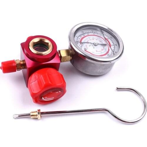 1Pc Aluminum & Stainless Steel Adding Liquid Refrigerant High Pressure Gauge 1/4 Thread For R410A R22 R134A AC Refrigerant Tool