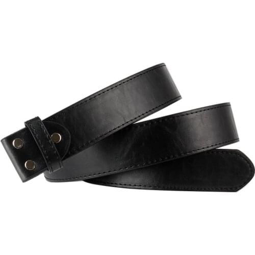 DIY belt body leather Smooth buckle belts body PU balck leather belt without buckle replace leather belt body only