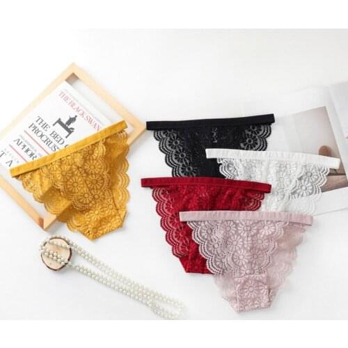 Lace Sexy Panties Seamless Ultrathin Ladies Lingerie Underpants Cozy Skin-Friendly Underwear Solid Embroidery Women Panties 2021