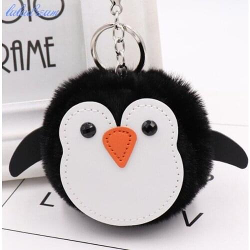 Cute Penguin Plush Toy Key Chain Women Bag Pendant Key Ring Car Pendant Gift