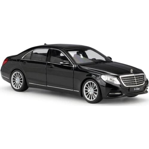 Welly 1/24 For Mercedes Benz S-Class S500 Diecast Car model in Original box Boys Gift Display Ornament Black/White Metal,Plastic