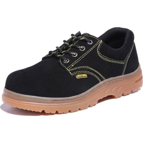 Mens casual steel toe covers work safety shoes cow suede leather platform shoes outdoors worker tooling security boots protect