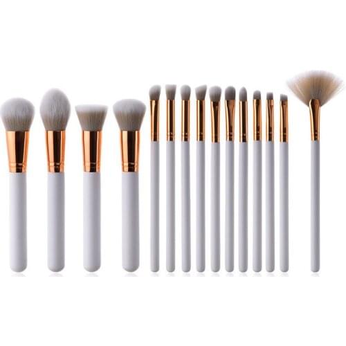 15pcs White Makeup Brushes