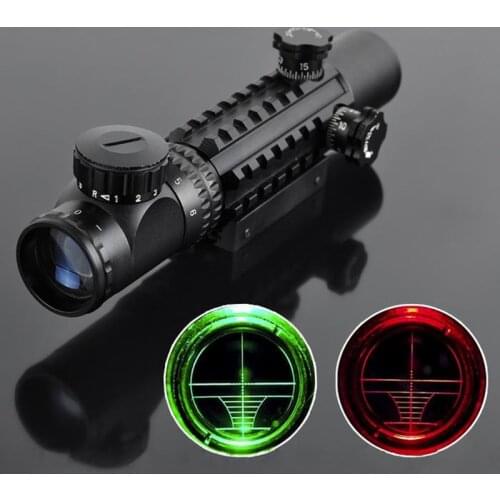 Hunting rifle sniper scope with cover optical telescopic sight ar15 and 223 caliber gun tactical aiming device when camping