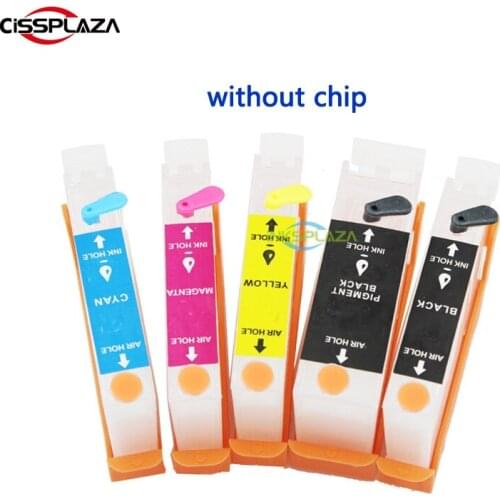 CISSPLAZA 5pcs compatible For CANON IP4000 IP5000 i860 MP870 MP710 MP780 MP760 MP750 refillable ink cartridge without chip