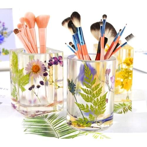 Pen Holder Storage Bucket Silicone Mold for UV Resin Epoxy DIY Handmade Craft Home Decorations