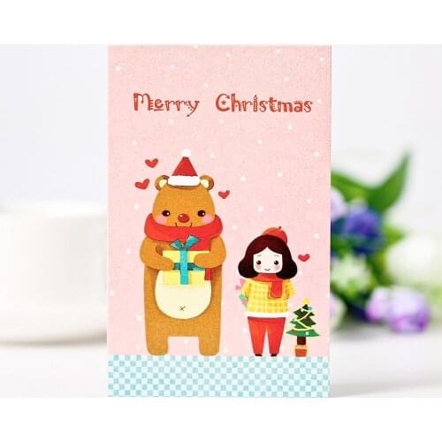 1pcs Christmas Card Ten into Christmas Folding Wish Card 1 set of 10