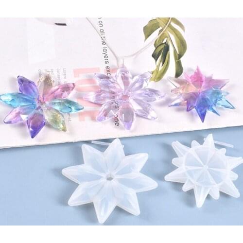 Crystal Epoxy Resin Mold Christmas Ornaments Snowflake Pendant Silicone Mould
