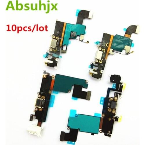 Absuhjx 10pcs Charging Port Flex Cable for iPhone 6S 7 6 Plus Charger USB Dock Conector for iPhone 8 X XR XS Max 5 5S SE