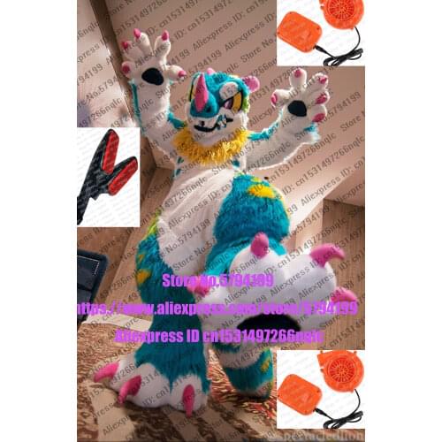 BLUE DRAGON ANGEL DRAGONS HUSKY Dog Wolf Furry Fursuit Suit Costume Cosplay Animal Party Fancy Dress Carnival Birthday Gift