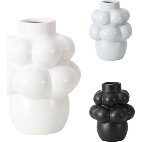 Modern Creative Ceramic Simple Grape-Shaped Vase Decoration Living Room Dried Flower Vase Home Decor Ornaments