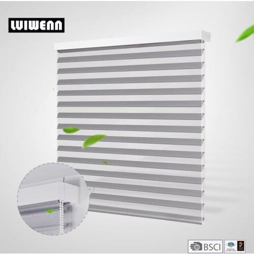 LUIWENN Home decoration special shangri-la shading blinds custom made sizes triple blinds with front valance