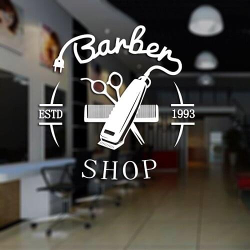 Barber Shop Sticker Customized Chop Bread Decal Posters Vinyl Wall Art Decor Windows Decoration Haircut Shavers Glass Decals
