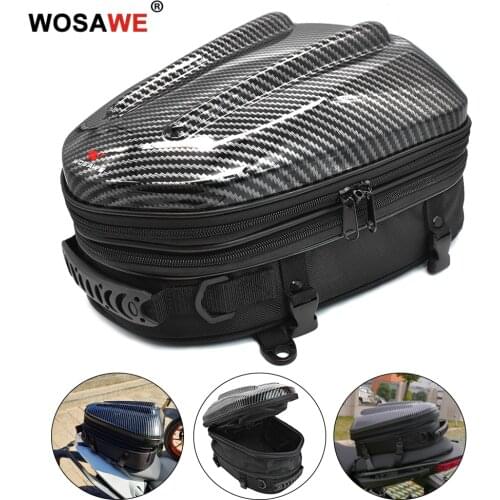 WOSAWE 18-24L Motorcycle Tail Bag Waterproof Multi-functional Durable Back Seat Bag Backseat Pack Motobike Helmet Bag Backpack