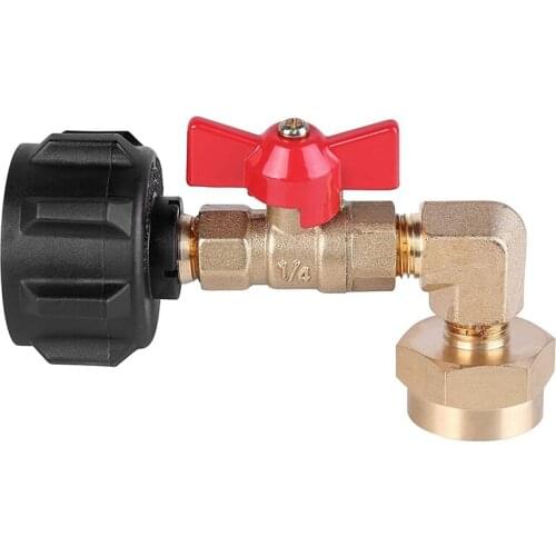 QCC1 Propane Refill Elbow Adapter,90 Degrees Propane Refill Pressure Adapter With ON-Off Valve For 1LB Tank Cylinder
